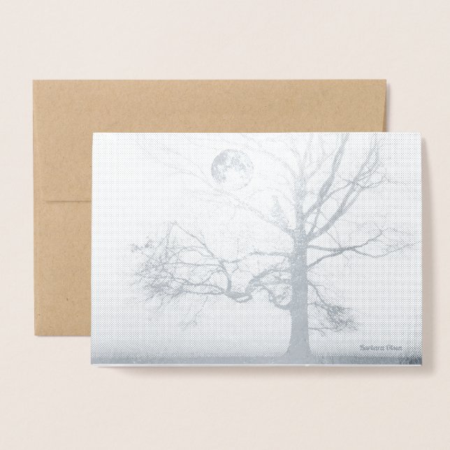 Cartão Metalizado Solstício de inverno: feriado no parque (Frente com envelope)