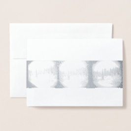 Cartão Metalizado Tempestade de neve em Serra Montanha - Placa de pi