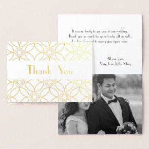 Cartão Metalizado teste padrão floral dourado - motivos elegantes do