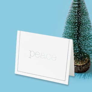 Cartão Metalizado texto da máquina de escrever para luz de paz borda