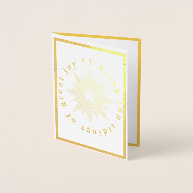 Cartão Metalizado Tidings da placa de alegria do excelente (Frente)