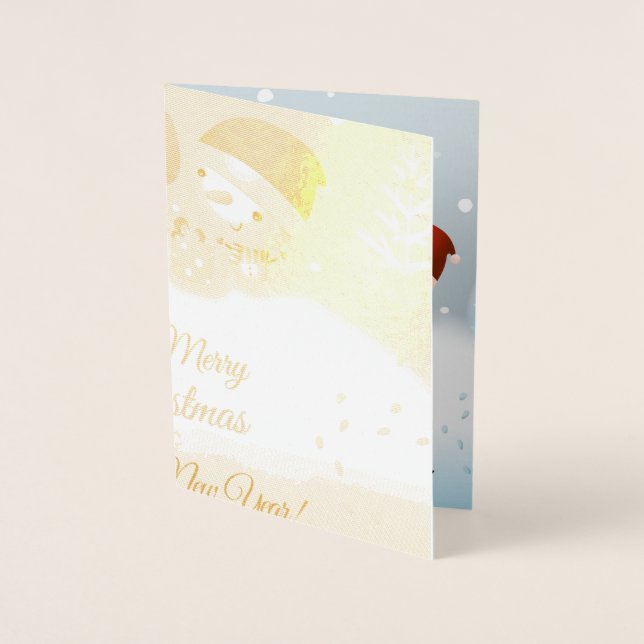 Cartão Metalizado Travesseiro de Natal Feliz Natal (Frente)