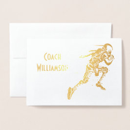 Cartão Metalizado Treinador de futebol ou patrocinador Obrigado Cart