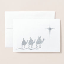 Três Homens Sábios com Estrela de Natal Prata