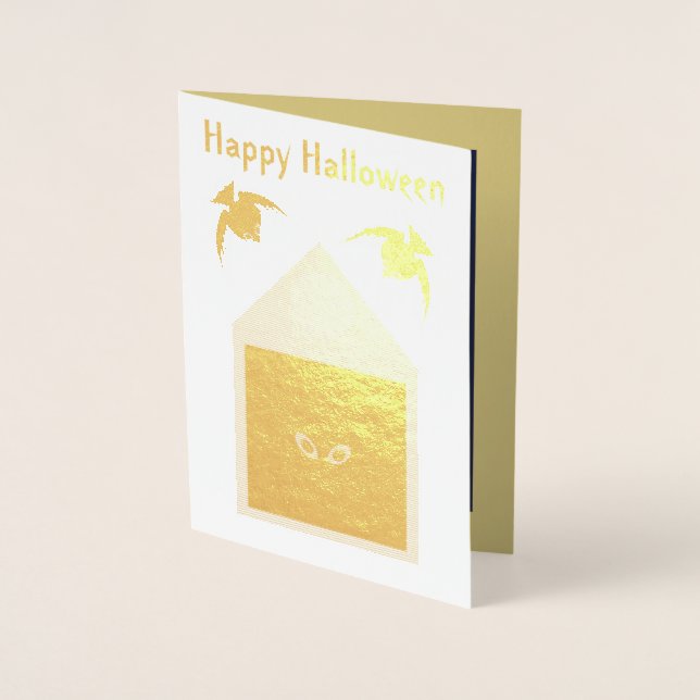 Cartão Metalizado Uma desgentileza do costume do Halloween de Ravens (Frente)