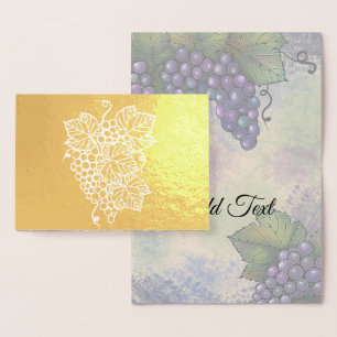 Cartão Metalizado Uvas na Vinha Bonita Fruta