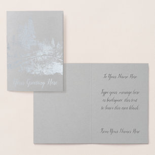 Cartão Metalizado Vancouver Winter Greeting Cards Custom Silver
