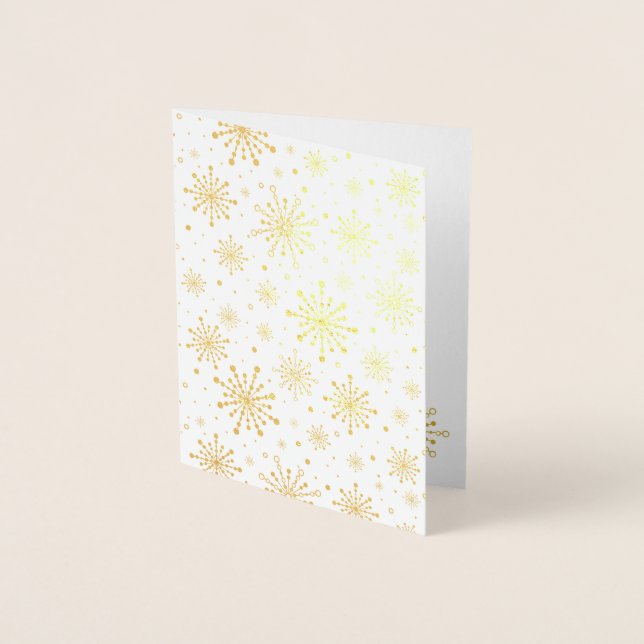 Cartão Metalizado Vermelho e Dourado Starburst do Médio Atômico Retr (Frente)