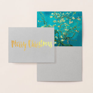 Cartão Metalizado Vincent Van Gogh Blossoming Almond Tree Arte Flora