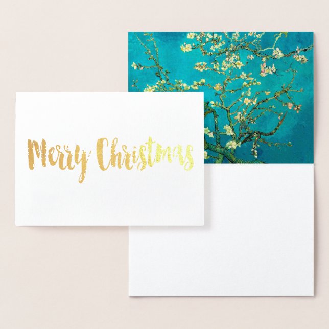 Cartão Metalizado Vincent Van Gogh Blossoming Almond Tree Arte Flora (Exibição)