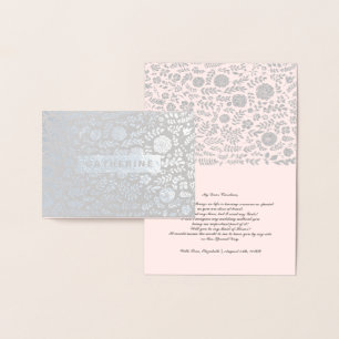 Cartão Metalizado Você será minha Madrinha de casamento. Floral Cor-