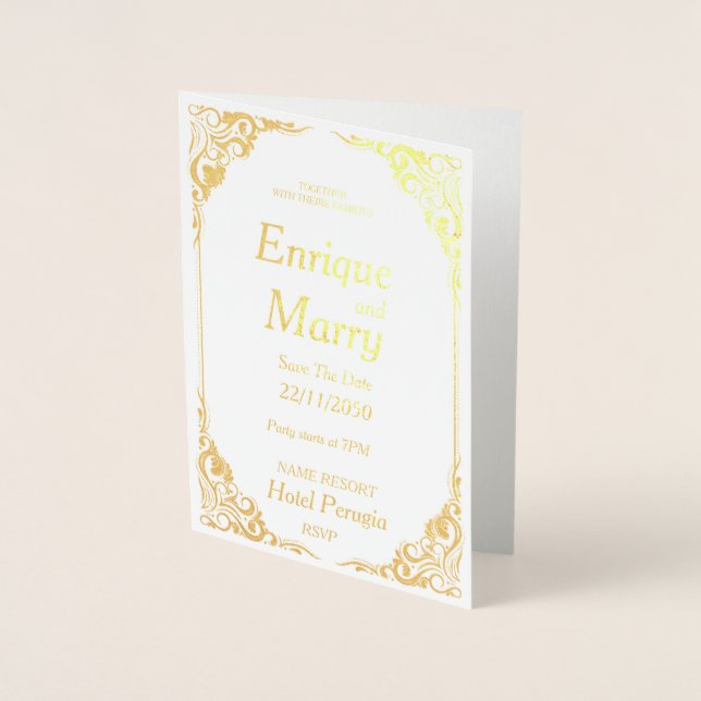 Cartão Metalizado WEDDING Invitation (Frente)
