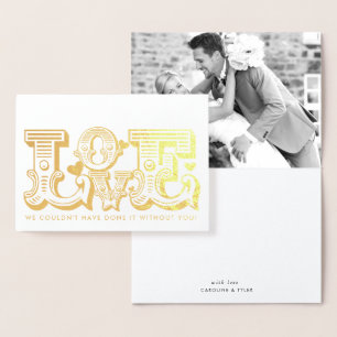 Cartão Metalizado WEDDING LOVE, nova tipografia de vintagem fotográf