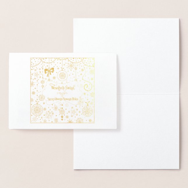 Cartão Metalizado Wesołych Świąt i Szczęśliwego Nowego Roku (Exibição)