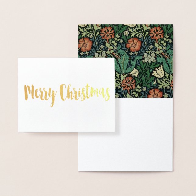 Cartão Metalizado William Morris Compton Floral Art Nouveau Pattern (Display)