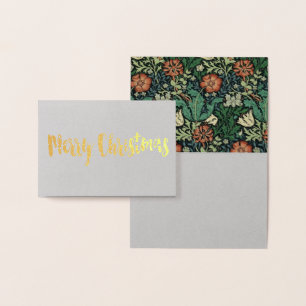 Cartão Metalizado William Morris Compton Floral Art Nouveau Pattern