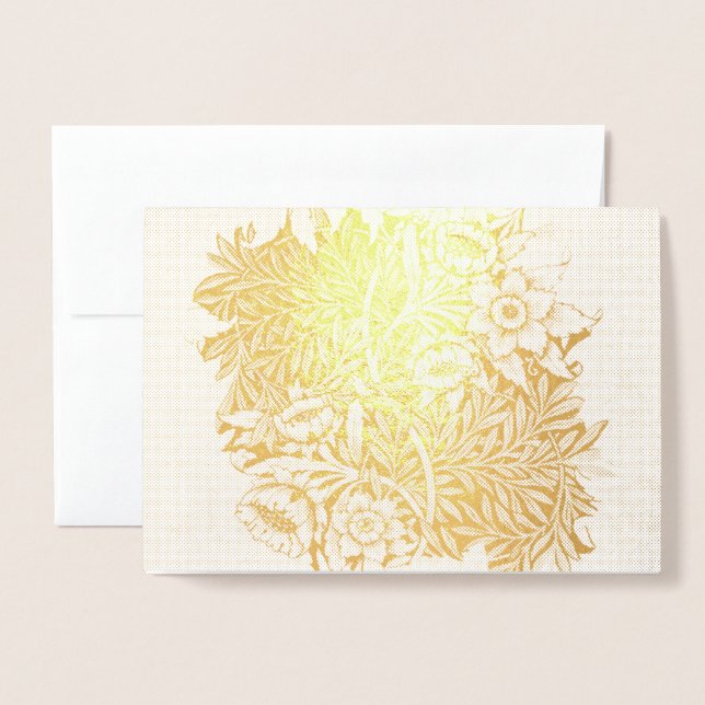 Cartão Metalizado William Morris TULIP E WILLOD GOLD Foil Card (Frente com envelope)