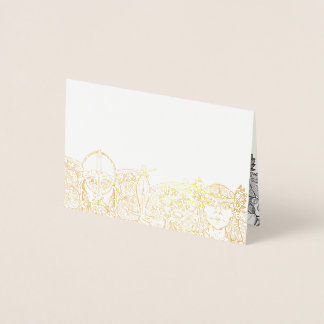 Cartão Metalizado Woden & Fríge Foil Place Card