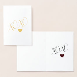 Cartão Metalizado XOXO Love Heart