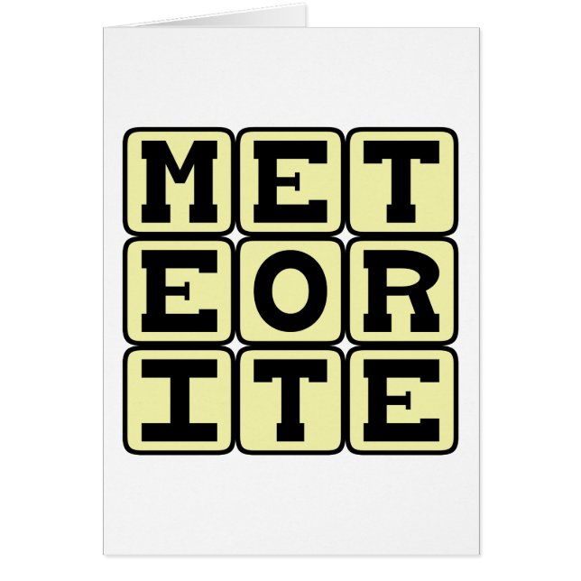 Cartão Meteorito, restos de espaço (Frente)