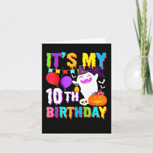 Cartão Meu 10º Aniversário Oferece ao Fantasma Pumpkin Co