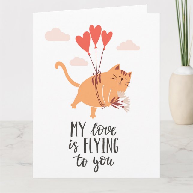 Cartão Meu amor está voando para você  (Frente)