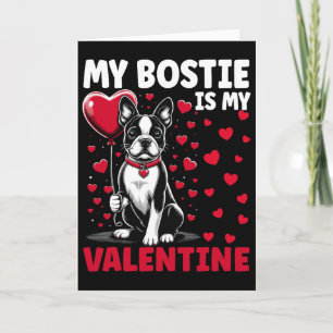 Cartão Meu Bostie É Meu Namorado Boston Terrier Cachorro 