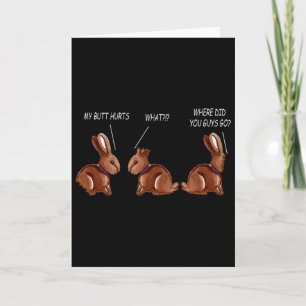 Cartão Meu Bumbum Dói Coelho de Chocolate Bunny Coelhinho