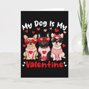 Cartão Meu cachorro Bulldog Francês é meu coração de vale