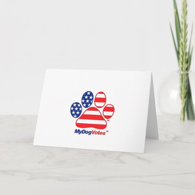 Cartão Meu cão vota EUA Notecards (Frente)