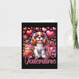 Cartão Meu Cavalier King Charles Spaniel é meu namorado D