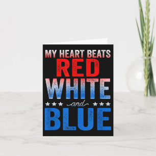 Cartão Meu Coração Bate Vermelho Branco E Azul Bandeira A
