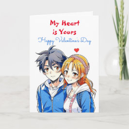 Cartão Meu Coração é Seu | Anime Feliz Dia dos Namorados