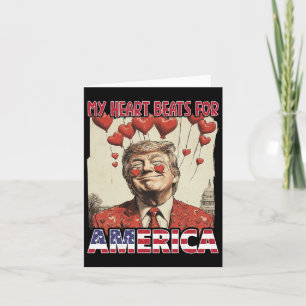 Cartão Meu Coração Lateja Pela América Trump Dia dos Namo