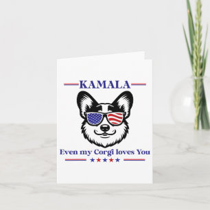 Cartão Meu Corgi Ama Kamala Harris Para Eleição Presidenc