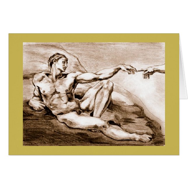 Cartão Meu desenho 2004 de Adam após Michelangelo (Frente Horizontal)