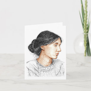 Cartão Meu desenho a tinta de Virginia Woolf de 2004 cart