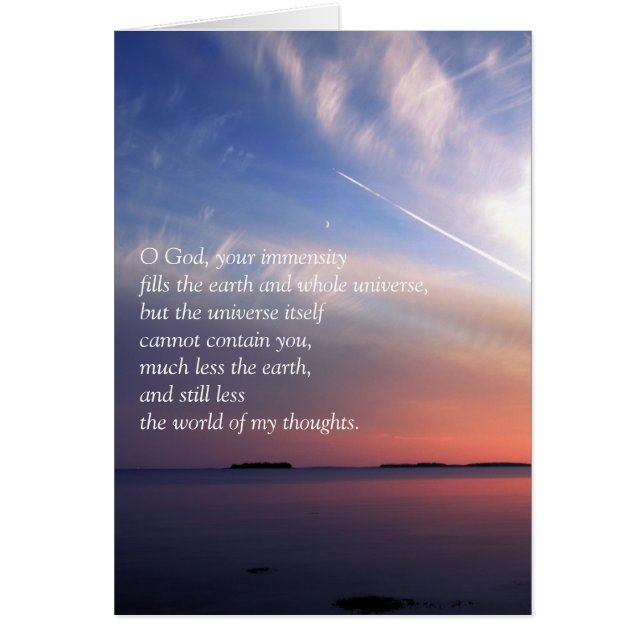 Cartão Meu Deus, a tua imensidade enche a terra (Frente)