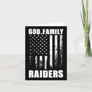 Cartão Meu Deus. Família. Raiders. Sinalizador Vintage Us