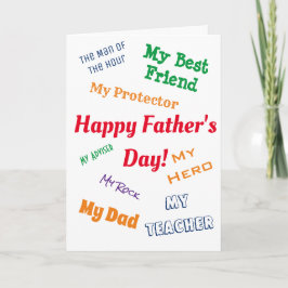Cartão Meu Dia de os pais Herói