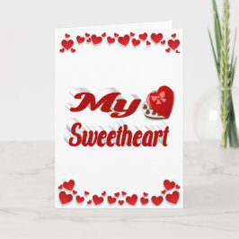 Cartão Meu Dia dos Namorados corações vermelhos