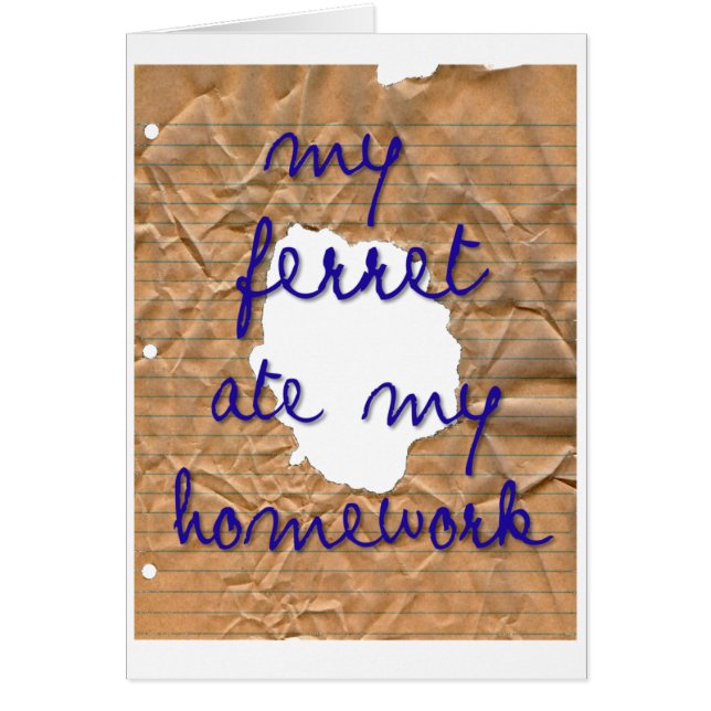 Cartão Meu Ferret Comeu Meu Trabalho De Casa (Frente)