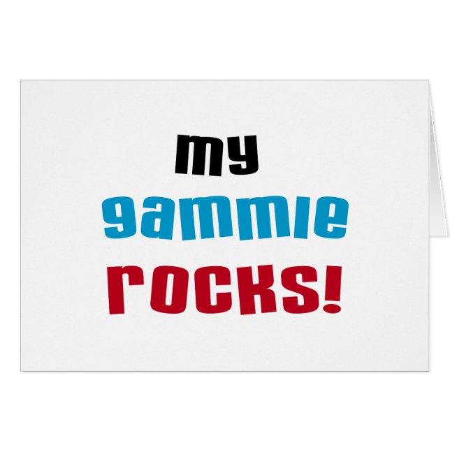 Cartão Meu Gammie Rocks T shirts e presentes (Frente Horizontal)