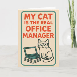 Cartão Meu Gato Gerente de Escritório Real – Divertido Tr