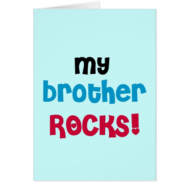 Cartão Meu irmão balança t-shirt e presentes (Frente)