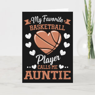 Cartão Meu jogador de basquete favorito me chama de tia