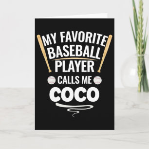 Cartão Meu jogador de beisebol favorito me chama de Coco