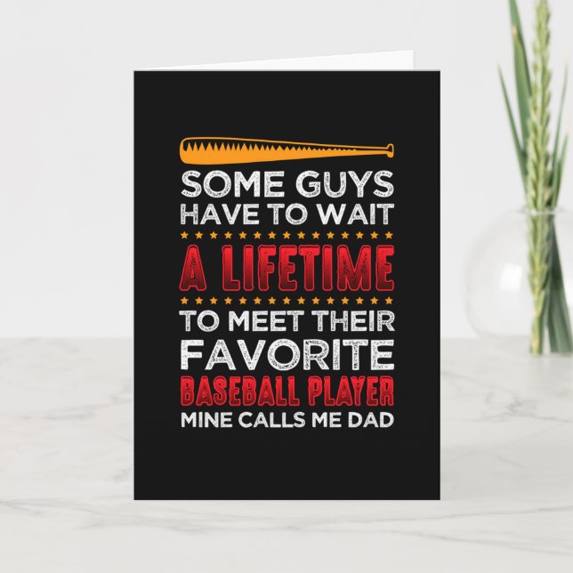 Cartão Meu Jogador De Beisebol Favorito Me Chama De Pai (Frente)