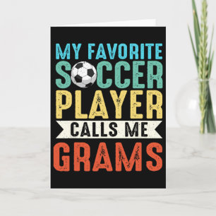 Cartão Meu jogador de futebol favorito vintage me chama d