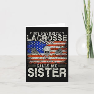Cartão Meu jogador de lacrosse favorito me chama de irmã